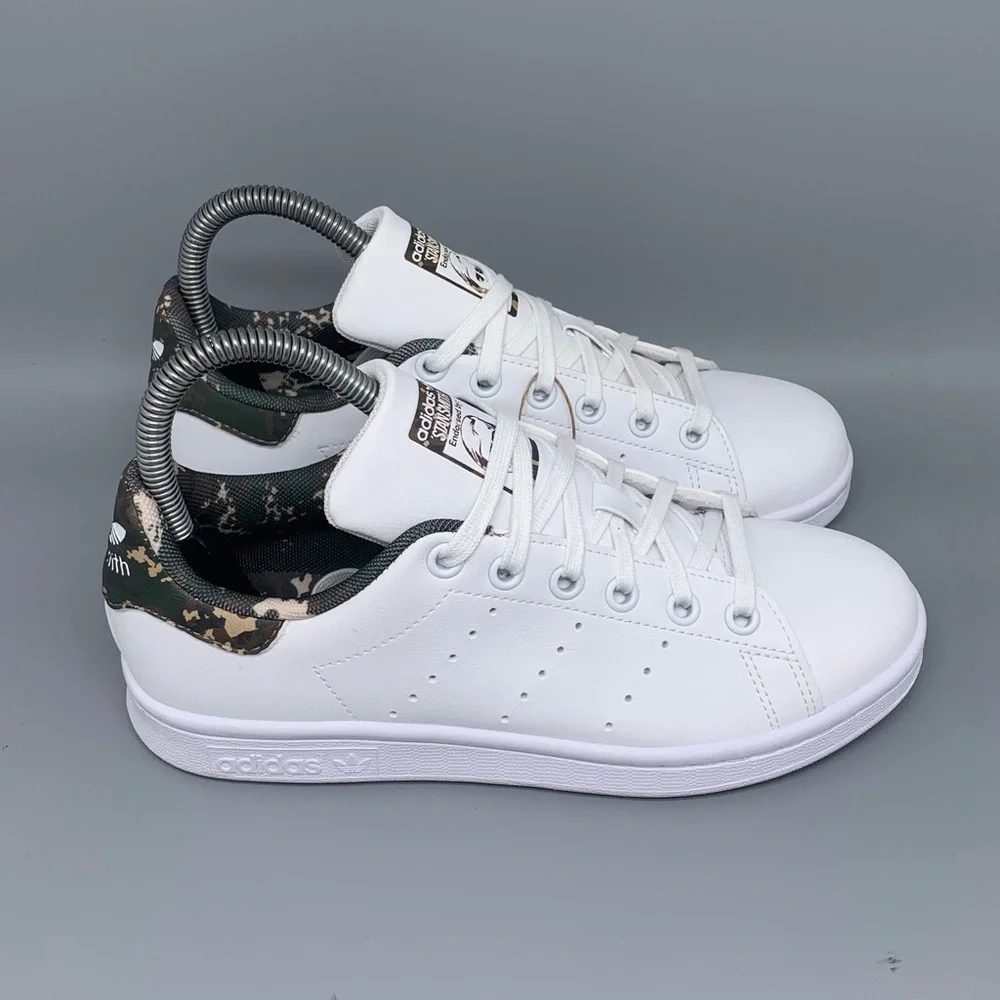 Adidas Stan Smith J ID7219 White Camo Shoes Youth Sz 4‎ EU 36